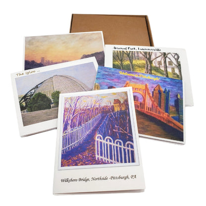Pittsburgh, PA Art Mixed Scenes Color Blank Notecards Boxed set of 5